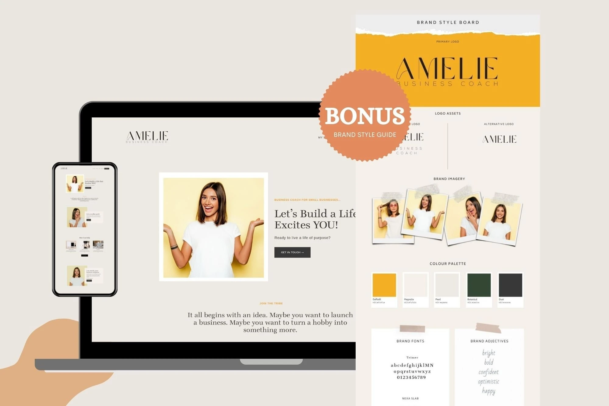 Squarespace Template for Coaches + Brand guide |  Squarespace 7.1 Website | Store | Coaching Squarespace website template