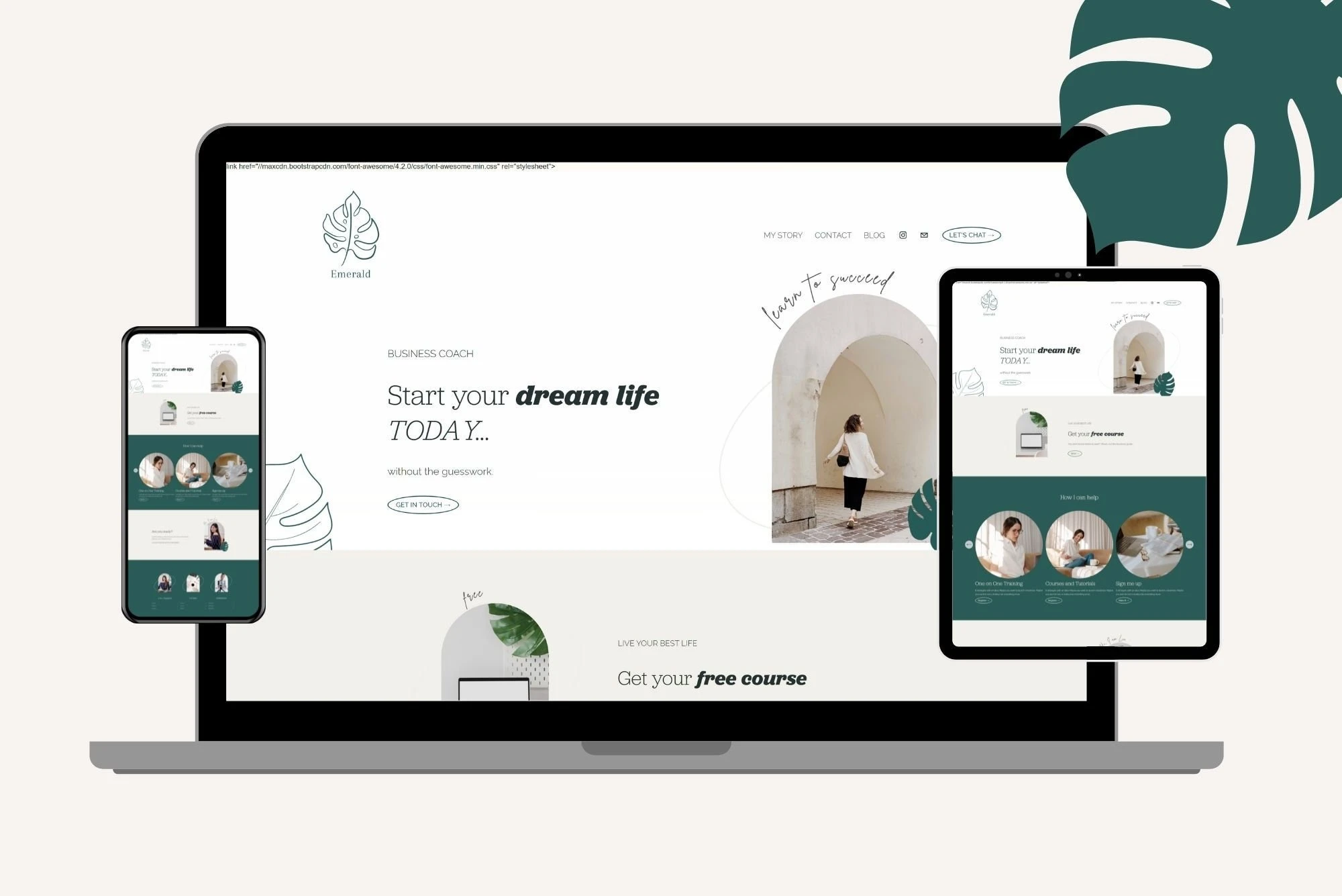 Squarespace 7.1 Website Template for Coaches |  Small Business Website Templates |  EMERALD Green Theme