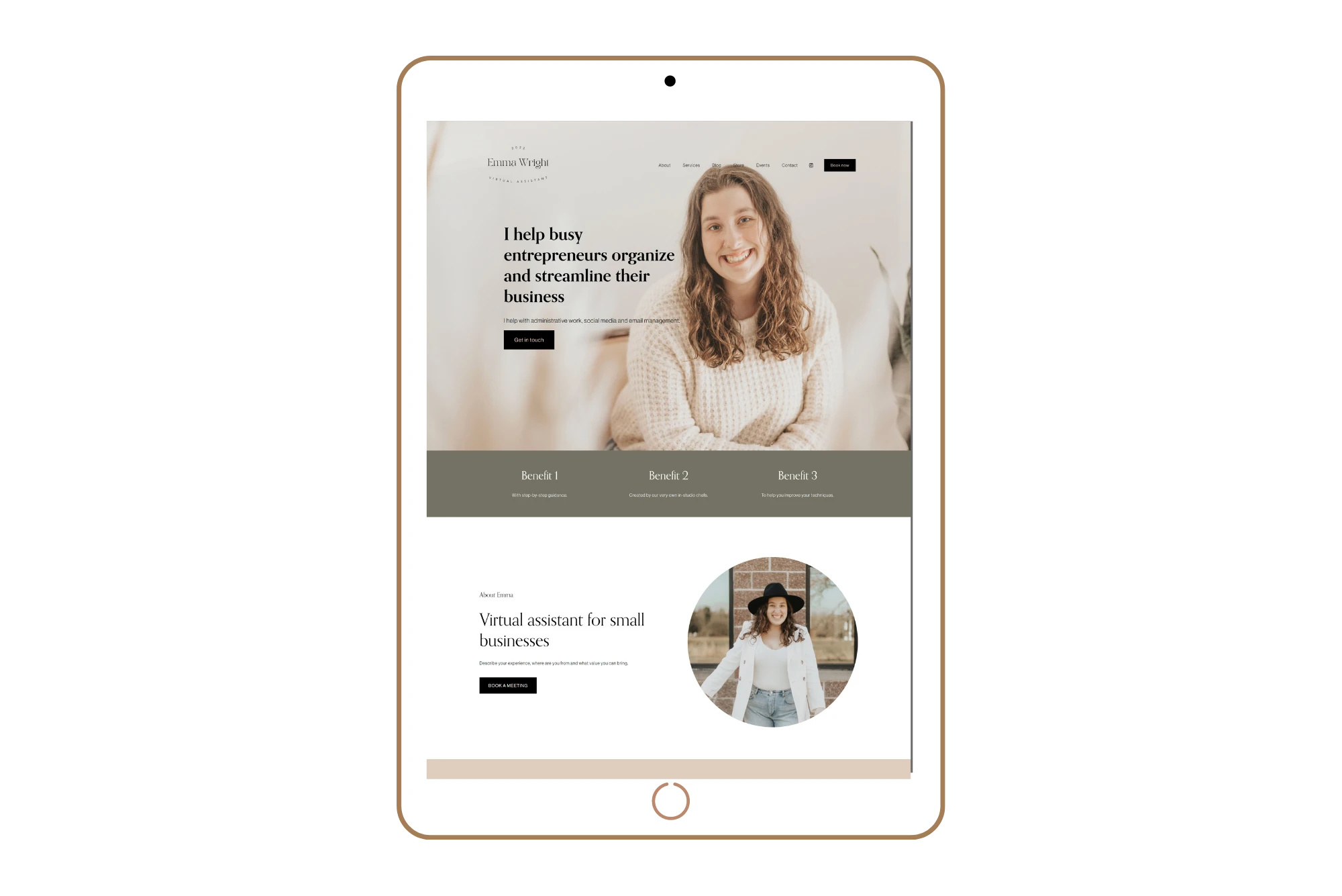 Squarespace 7.1 Website Template and Branding Kit for Virtual Assistants | Virtual Assistant Website |  Virtual Assistant Portfolio Template
