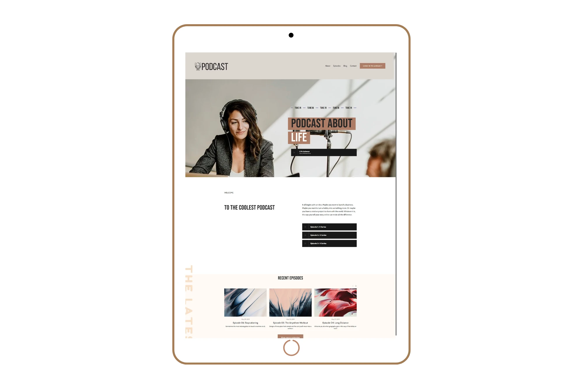 Podcast Website Template (Squarespace 7.1 Website Template)